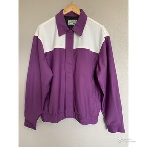 Bogey Boys Block Jacket Men’s Size Large Purple & White Bomber Jacket NWT